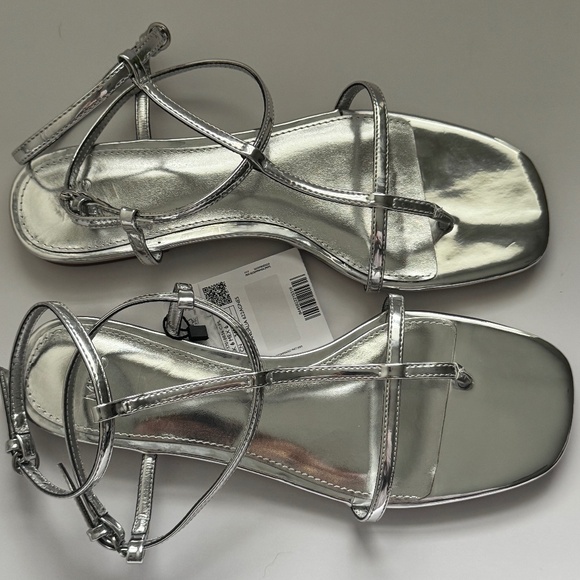 Mango Women's Silver Sandals - Picture 5 of 11